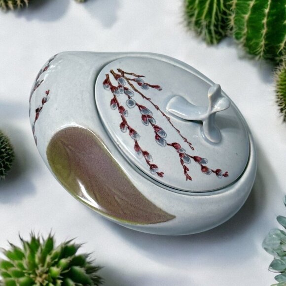 Vintage Willard George Canonsburg “Willow” Sugar Bowl with lid - Picture 2 of 11